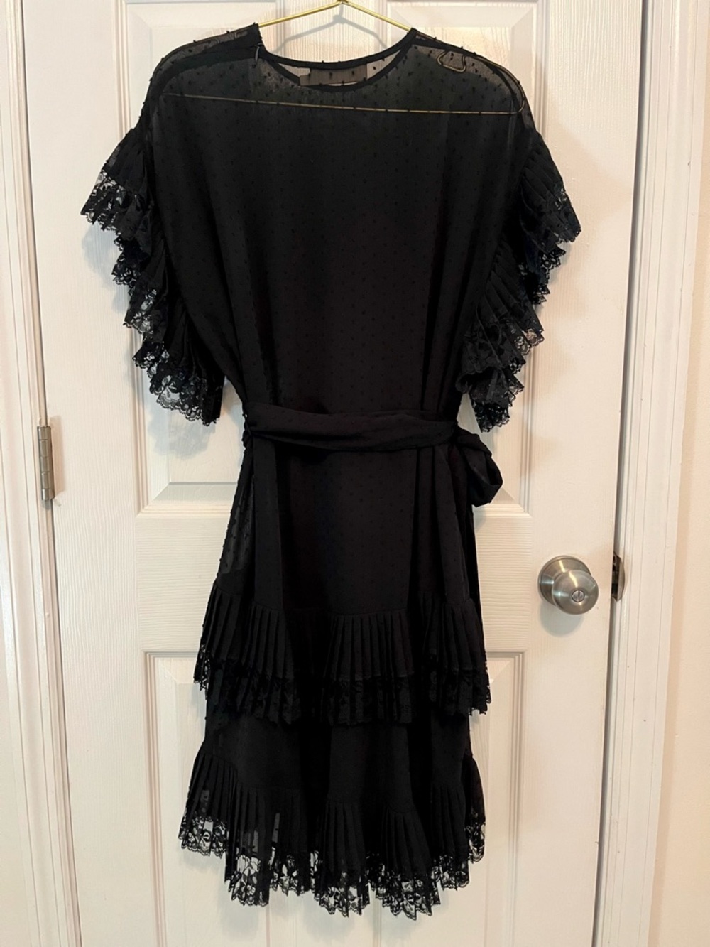 Zimmermann Espionage Frill Mini Dress Black Swiss Dot Lace Size 1 Rare - Picture 13 of 16